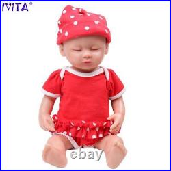 38cm 1.8kg Girl Eyes Closed High Quality Full Body Silicone Reborn Dolls Toys
