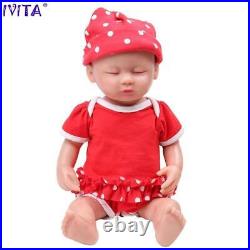 38cm 1.8kg Girl Eyes Closed High Quality Full Body Silicone Reborn Dolls Toys