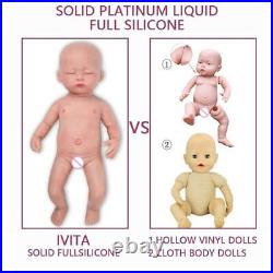 38cm 1.8kg Girl Eyes Closed High Quality Full Body Silicone Reborn Dolls Toys