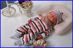 38cm 1.8kg Girl Eyes Closed High Quality Full Body Silicone Reborn Dolls Toys