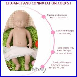 38cm 1800g Eyes Closed Full Body Silicone Reborn Baby Dolls Unpainted DIY Toys