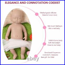 38cm 1800g Eyes Closed Full Body Silicone Reborn Baby Dolls Unpainted DIY Toys