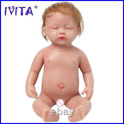 38cm1.8kg 100% Full Body Silicone Reborn Doll Eyes Closed Girl Toys for Children