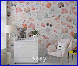 3D Animal Toy Seamless Self-adhesive Removeable Wallpaper Wall Mural 250