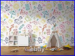 3D Graffiti Toys Kids Wallpaper Wall Mural Peel and Stick Wallpaper 720