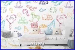3D Hand Drawning Toy Wallpaper Wall Mural Removable Self-adhesive 420
