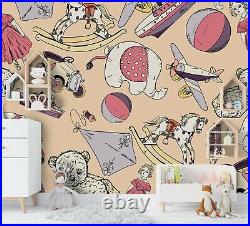 3D Toy Doll Wallpaper Wall Mural Removable Self-adhesive Sticker 1391