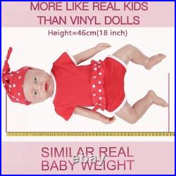 46cm 3500g Reborn Doll Full Silicone Babies Girl Eyes Opened Kids Toys
