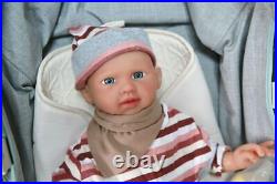 48cm3500g Full Body Silicone Reborn Babies Realistic Eyes Opened Dolls Kids Toys