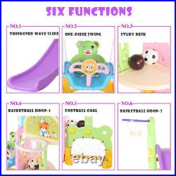 5 in 1 Kids Slide Swing and Basketball Football Baseball Set Toy Xmas Gift