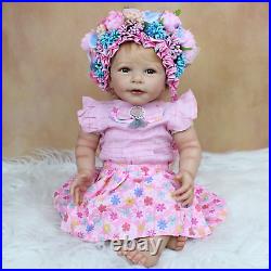 55 CM 3D-Paint Skin Soft Silicone Reborn Girl Baby Lisa Doll Toy Dress Up Boneca