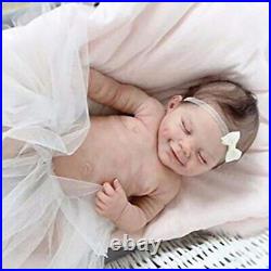 55CM Reborn Baby Doll Girl Lifelike Silicone Full Body Smiley Realistic Toy Gift