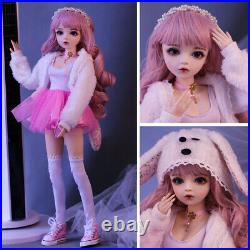 60cm 1/3 Ball Jointed Girl BJD Doll with Full Set Outfit Clothes Makeup Gift Toy