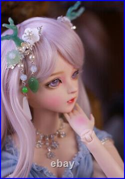 60cm BJD Doll 1/3 Ball Jointed Girl + Face Makeup Eyes Wig Clothes Full Set Toy