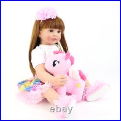 60cm Big Size Doll Toy Lifelike Vinyl Princess Baby With Unicorn Clothing Bebe