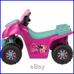 6V Minnie Mouse Quad Four Wheeler 4x4 ATV for Kids Girls Toddlers Electric Pink
