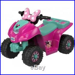 6V Minnie Mouse Quad Four Wheeler 4x4 ATV for Kids Girls Toddlers Electric Pink