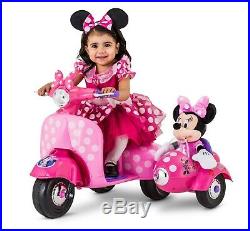 6V Ride On Toys For Girls Minnie Mouse Electric Scooters Car Riding Toddler Kids