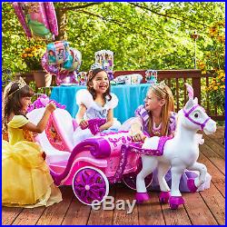 6v Ride On Toys for Girl Car Ride Activities Toddlers Pony Animal Buggy Princess