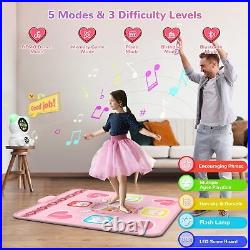 Acelufly Rechargeable Dance Mat Toys for Girls, Light Up Dance Pad with Wirel