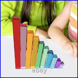 Acrylic Cubes Blocks Colorful Educational Toys for Toddlers Boys Girls Kids