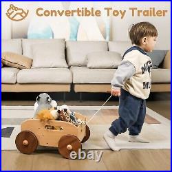 Adjustable Speed Push Toys for Babies Learning to Walk, Natural Wood Push and