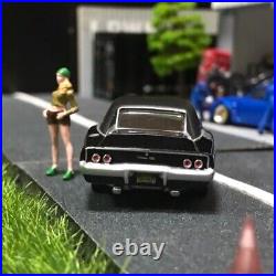 American Muscle Car 1968 DODGE CHARGER R/T Diecast Car & GIRL FIGURE SET 1/64