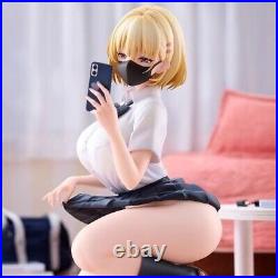 Anime Girl Squatting Yuanyuan 14cm PVC model decoration Figure doll toy with box