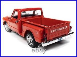 Auto World Bright Factory Red 1968 Chevy C10 Stepside Pickup 1/18 AW300