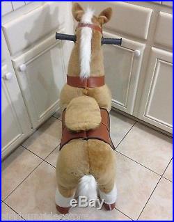 BEIGE Ride-on Giddy Up Horse / Pony. For boys & girls 4-10 (02B) REFURBISHED