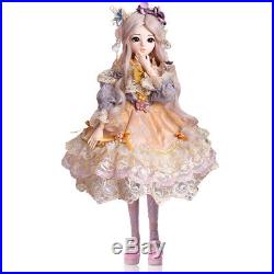 BJD 1/3 Girl Dolls 60cm Makeup 100% Handmade Beauty Toy Silicone Reborn for Gift