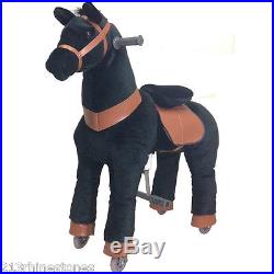 BLACK Ride-on Giddy Up Horse / Pony Rides. For boys & girls 4-10 (02EB)-REFURB