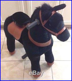BLACK Ride-on Giddy Up Horse / Pony Rides. For boys & girls 4-10 yrs (02EB)