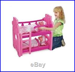 Baby Doll Pink Bunk Bed For Up To 18 Xmas Gift Toy For Kids Girl Children