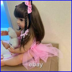 Baby Girl Doll Flexible Silicone Vinyl Body Acrylic Eyes Reborn DIY Toddler Toy