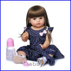 Baby Girl Doll Silicone Vinyl Body Flexible Acrylic Eyes Reborn Toddler Bath Toy
