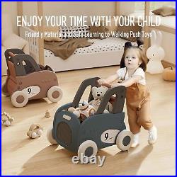 Baby Push Walker and Pull Doll Stroller, Push Walker Shopping Cart for Kids Gi