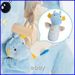 Baby Rocking Horse Dragon Kids Plush Rocking Toy Stuffed Animal Rocker Blue