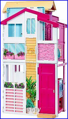 Barbie 3-Story House with Pop-Up Umbrella Townhouse Toy Gifts Kids Girls New