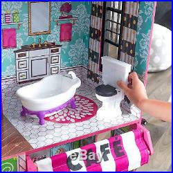 Barbie Size Dollhouse Toy for Girl with Furniture Wooden Play Doll House NEW Gif