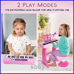 Birthday Gift for 3 4 5 6 7 Year Old Girls Piano Toy with Stood for Girls 3-5