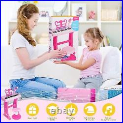 Birthday Gift for 3 4 5 6 7 Year Old Girls Piano Toy with Stood for Girls 3-5