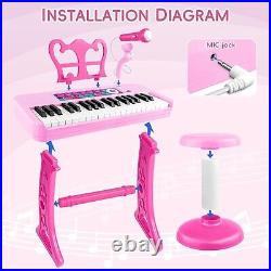 Birthday Gift for 3 4 5 6 7 Year Old Girls Piano Toy with Stood for Girls 3-5