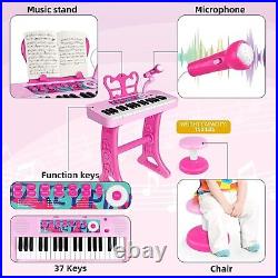 Birthday Gift for 3 4 5 6 7 Year Old Girls Piano Toy with Stood for Girls 3-5