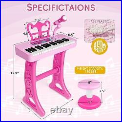 Birthday Gift for 3 4 5 6 7 Year Old Girls Piano Toy with Stood for Girls 3-5