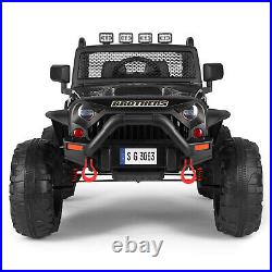 Black 12V Battery Kids Ride on Truck Car Toy Electric Jeep MP3 LED withRC Boy Girl