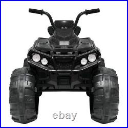 Black 24V Kids Ride-On Electric ATV Off-Road Quad Car Toy with2 Speeds+LED Lights