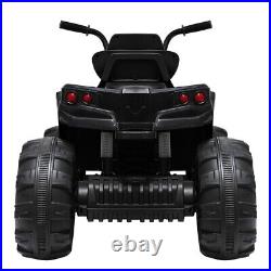 Black 24V Kids Ride-On Electric ATV Off-Road Quad Car Toy with2 Speeds LED Lights