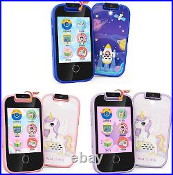 Blue & Pink & Purple Kids Smart Phone Toys with 180° Rotatable Camera- Toddler P