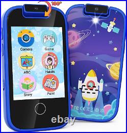 Blue & Pink & Purple Kids Smart Phone Toys with 180° Rotatable Camera- Toddler P